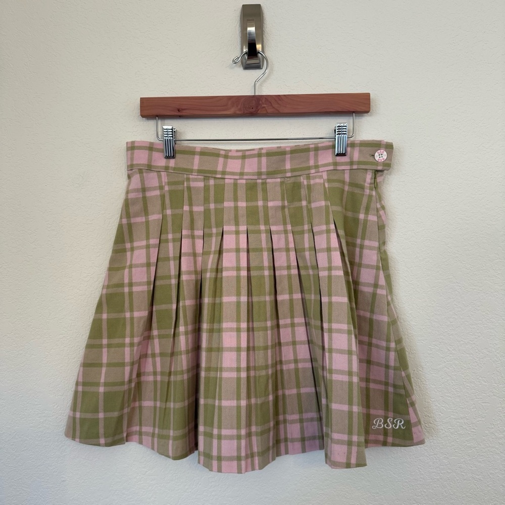 BSR By Samii Ryan Women’s XL Pink & Green Pleated Skirt NWT